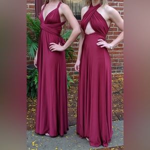 Lulus Tricks of the Trade Burgundy Maxi Dress. Small. Personalizable top.
